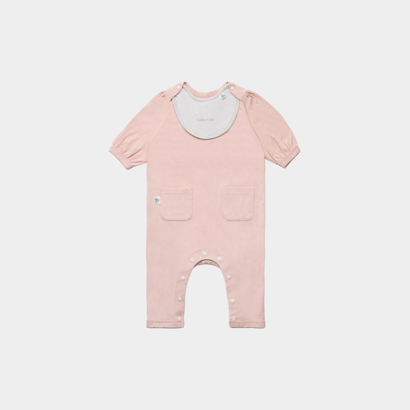 スタイとカバーオールのセット(ピンク)|出産祝いにおすすめ