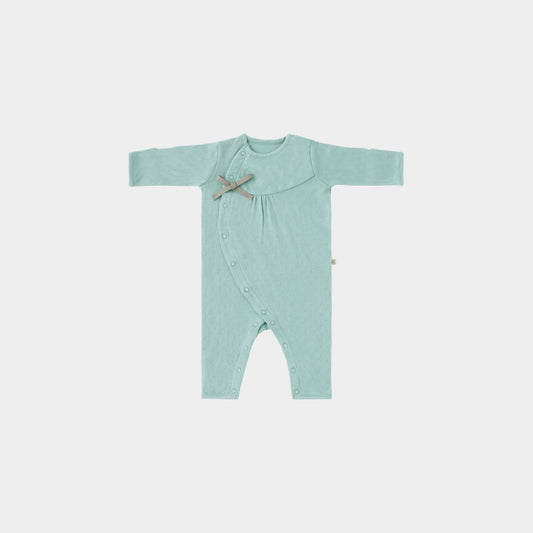 スマイルコットン カバーオール・にぎにぎの2点セット(ブルー)【日本アトピー協会推薦品】