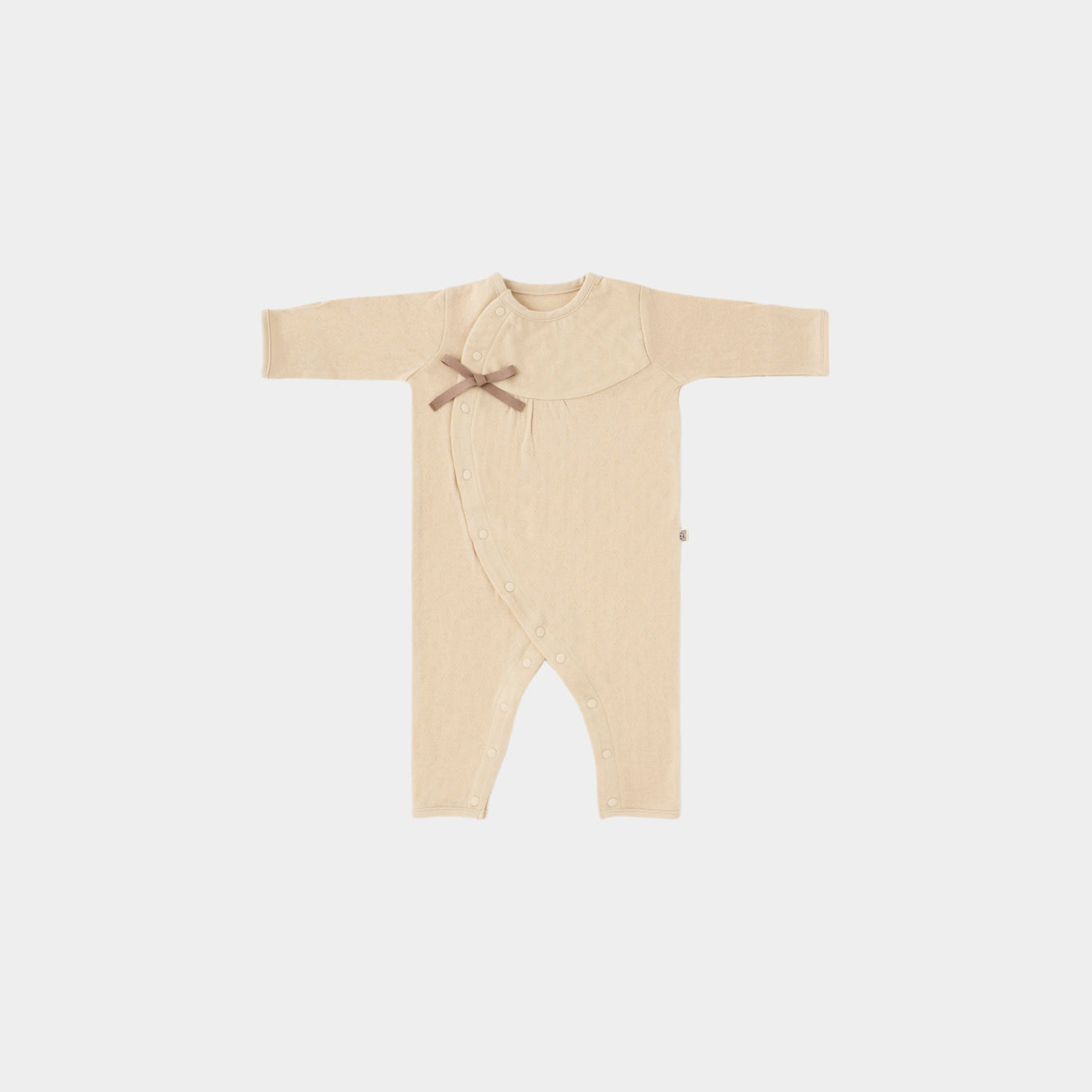 カバーオール(スマイルコットン)ベージュ 【日本アトピー協会推薦品】|ベビー服