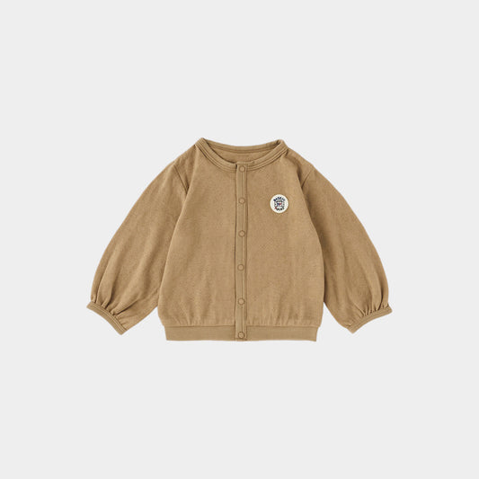 スマイルコットン カーディガン・帽子・レギンスの3点セット(ブラウン)【日本アトピー協会推薦品】