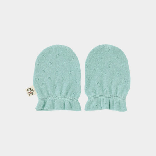 新生児 ミトン(スマイルコットン)ブルー 【日本アトピー協会推薦品】