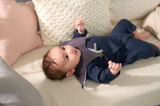 カバーオール(スマイルコットン)ネイビー 【日本アトピー協会推薦品】