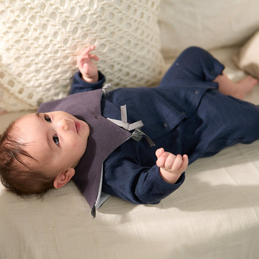 カバーオール(スマイルコットン)ネイビー 【日本アトピー協会推薦品】|ベビー服