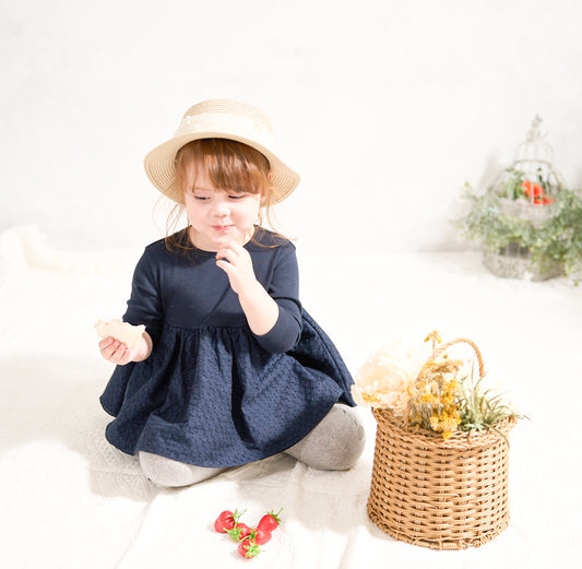 カットドッキングワンピとスタイ(綿ローンレース)の2点セット