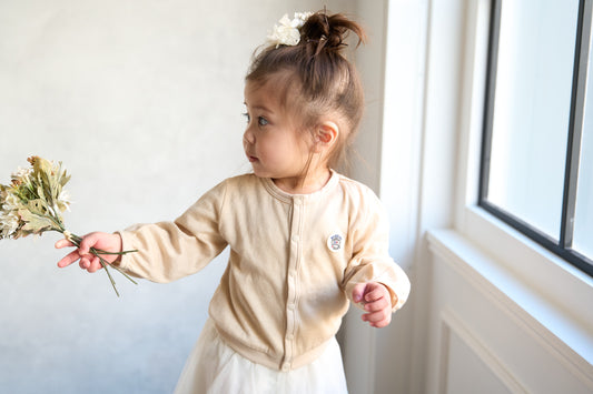 カーディガン(スマイルコットン)ベージュ 【日本アトピー協会推薦品】