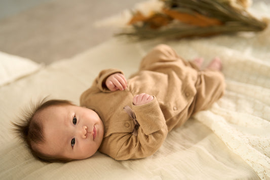 カバーオール(スマイルコットン)ブラウン 【日本アトピー協会推薦品】