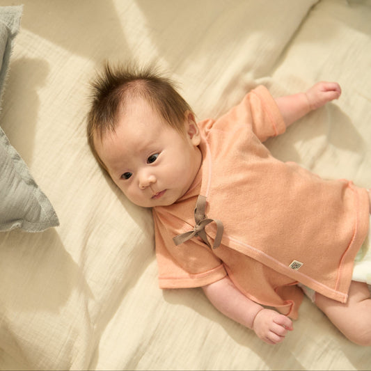 短肌着(スマイルコットン)ピンク 【日本アトピー協会推薦品】|新生児~