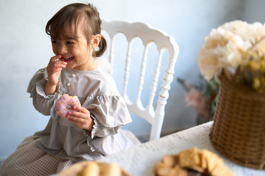 (お食事エプロン)スモッグブラウス+収納巾着袋付き 2色