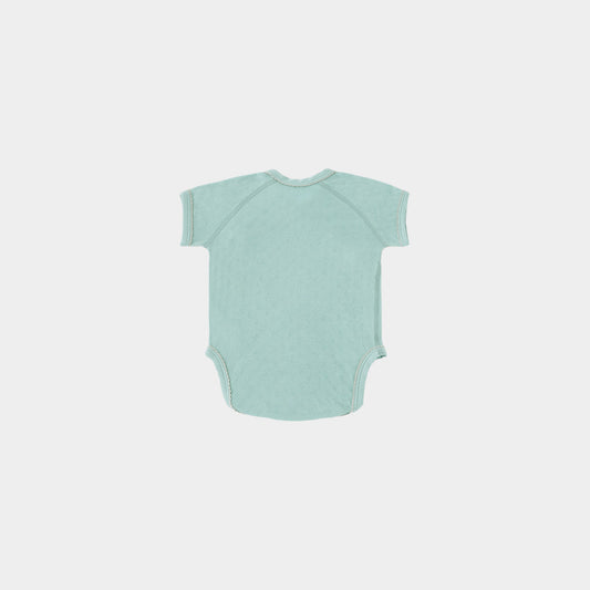 半袖ボディスーツ(スマイルコットン)ブルー 【日本アトピー協会推薦品】