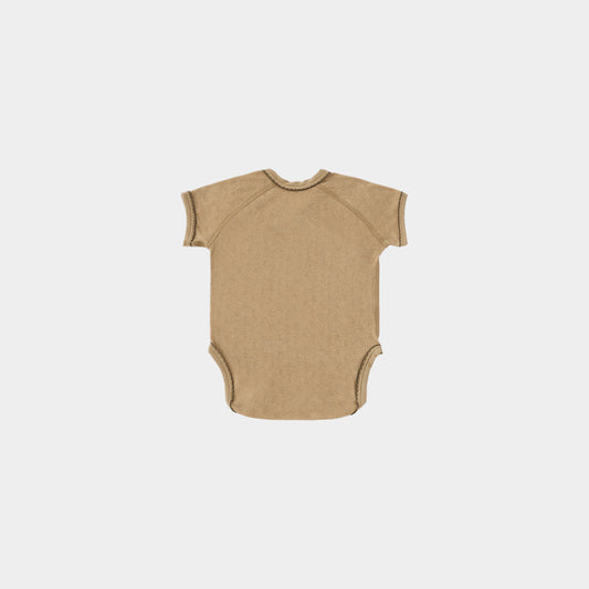 半袖ボディスーツ(スマイルコットン)ブラウン 【日本アトピー協会推薦品】