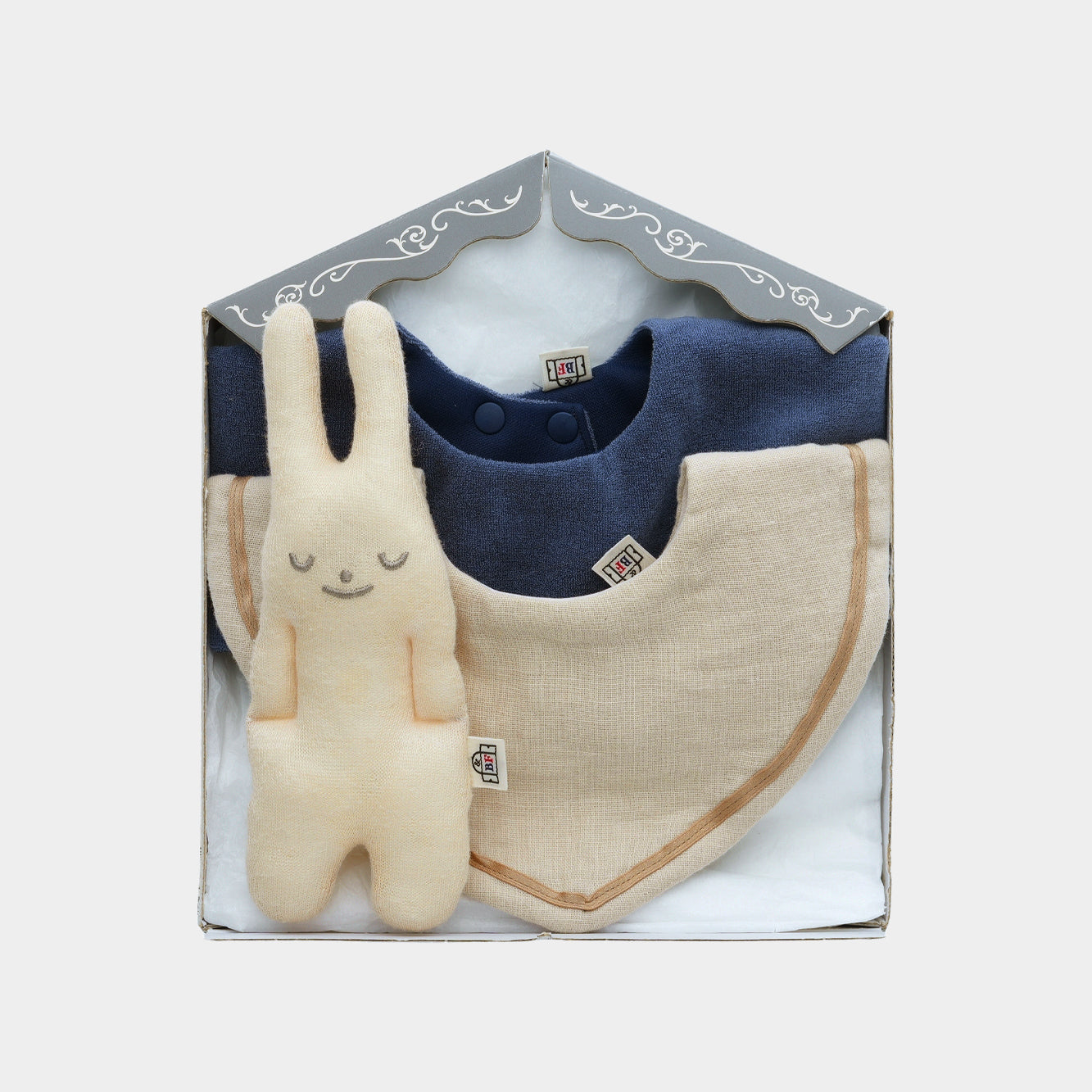 パイル星形フリンジスタイ(ブルー)・綿ワッシャスタイ(ベージュ)・にぎにぎ(ベージュ) 3点セット