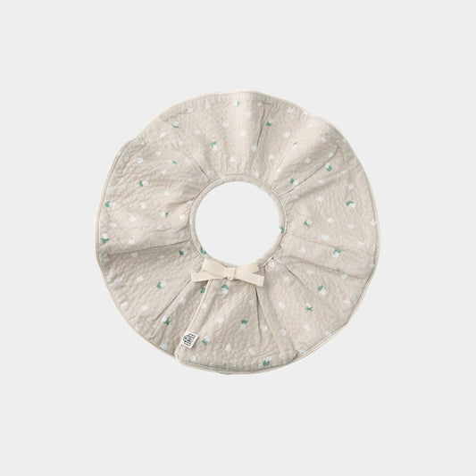 ウエーブローンプリントスタイ(ベージュ)・おくるみ(ブルー)のセット|出産祝いにおすすめ