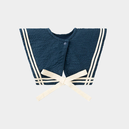 セーラー風スタイ(ネイビー)・ブルマ(ベージュ) 2点セット