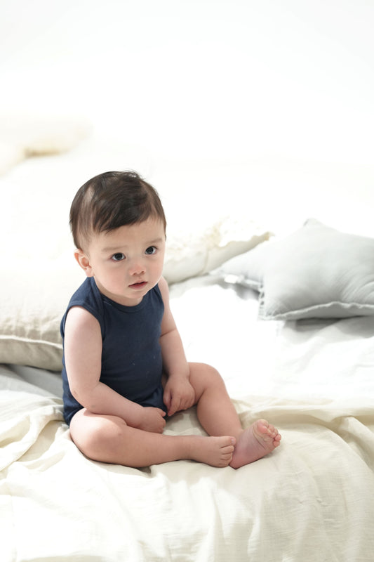 ノースリボディスーツ(スマイルコットン)ネイビー 【日本アトピー協会推薦品】