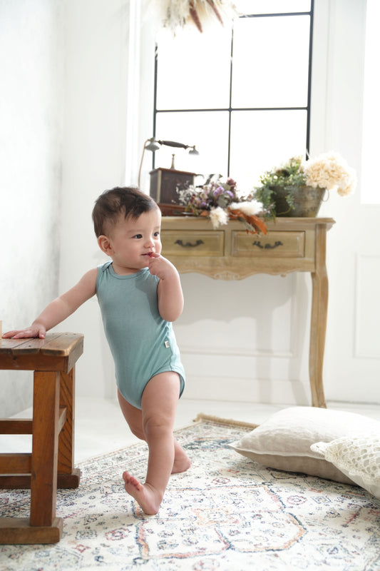 ノースリボディスーツ(スマイルコットン)ブルー 【日本アトピー協会推薦品】