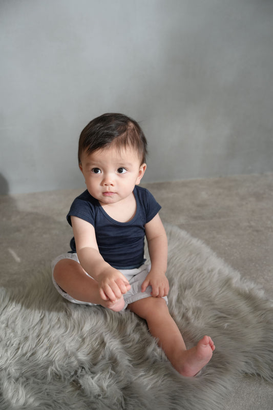 半袖インナー(スマイルコットン)ネイビー 【日本アトピー協会推薦品】