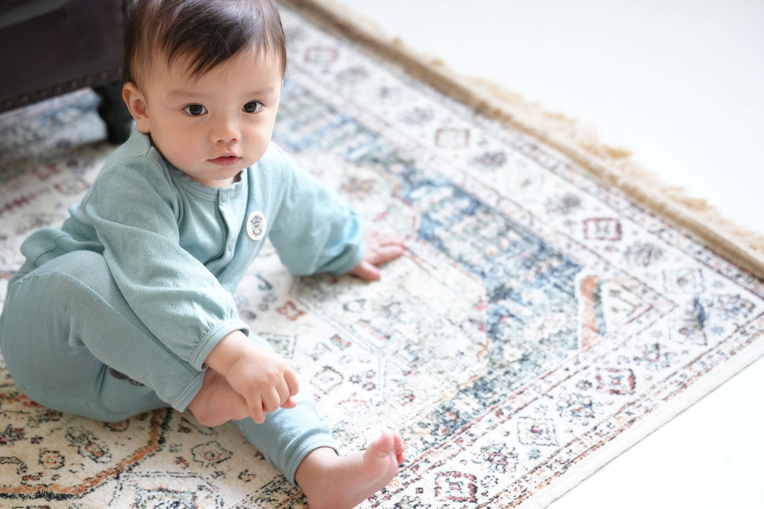 カーディガン(スマイルコットン)ブルー 【日本アトピー協会推薦品】|ベビー服