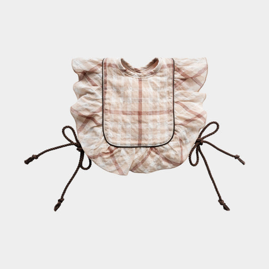 スタイ3点セット(先染めチェック/ベージュ・二重ガーゼ/グリーン・バンダナ風/シロ)