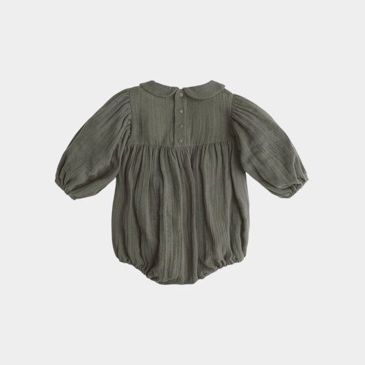 ガーゼワッシャー ボディスーツ(カーキ)