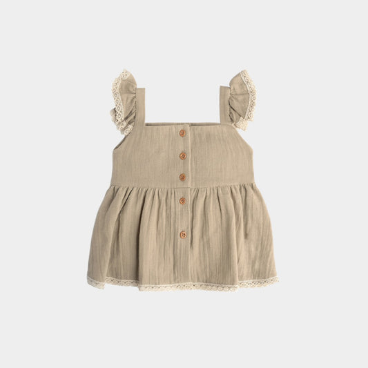 ガーゼワッシャー ブラウス・ブルマ 2点セット(ベージュ)