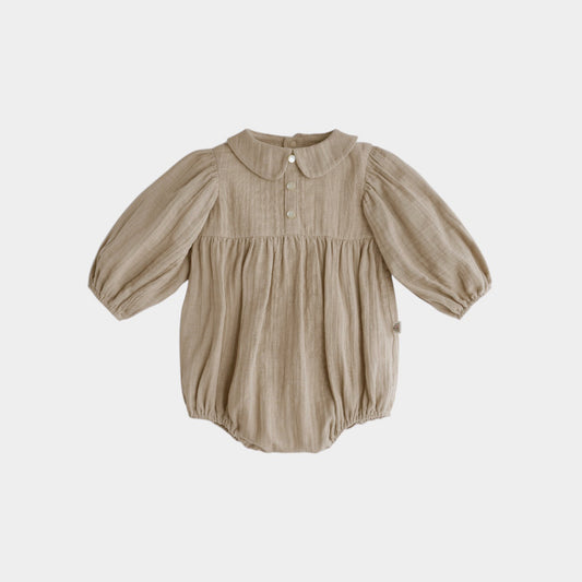 ボディースーツ(ベージュ)・かぼちゃパンツ(Cグレー)2点セット