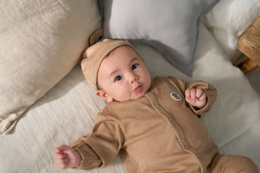 新生児 帽子(スマイルコットン)ブラウン 【日本アトピー協会推薦品】