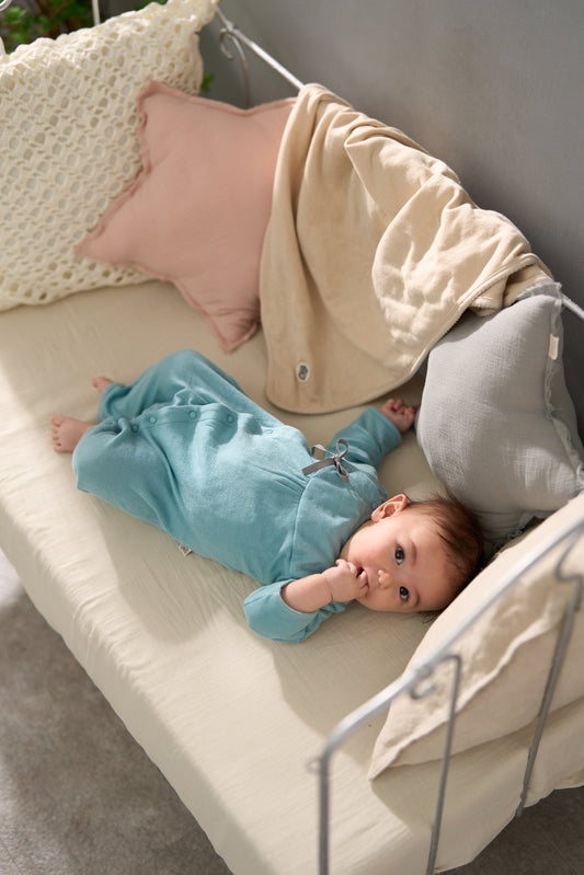 カバーオール(スマイルコットン)ブルー 【日本アトピー協会推薦品】