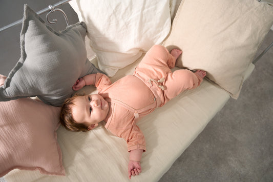 長袖ボディスーツ(スマイルコットン)ピンク 【日本アトピー協会推薦品】