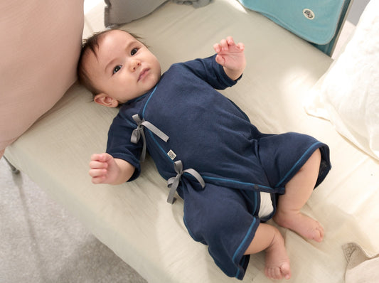 コンビ肌着(スマイルコットン)ネイビー 【日本アトピー協会推薦品】