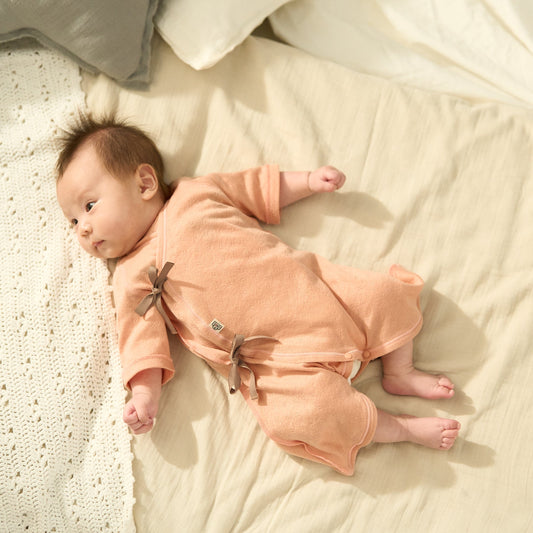 コンビ肌着(スマイルコットン)ピンク 【日本アトピー協会推薦品】|新生児~