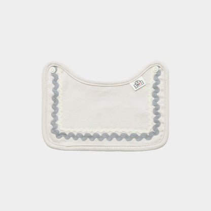 スタイと半袖ボディースーツのセット（ベージュ×ブルー)｜出産祝いにおすすめ