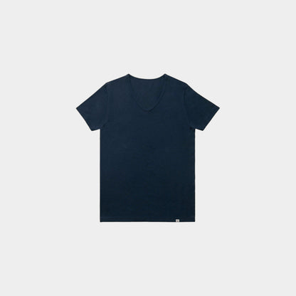 （スマイルコットン100％）メンズ半袖インナー(ネイビー） 【日本アトピー協会推薦品】
