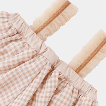 チュチュ＆スカート 重ねオーガンジー×チェック　２色