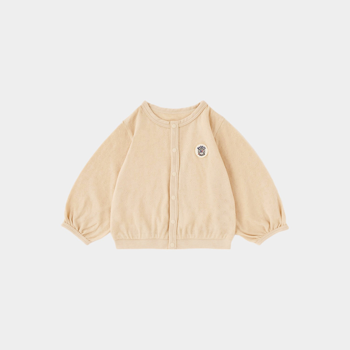 カーディガン（スマイルコットン）ベージュ 【日本アトピー協会推薦品】｜ベビー服
