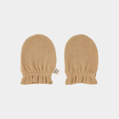 新生児　ミトン（スマイルコットン）ブラウン 【日本アトピー協会推薦品】