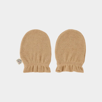 新生児　ミトン（スマイルコットン）ブラウン 【日本アトピー協会推薦品】