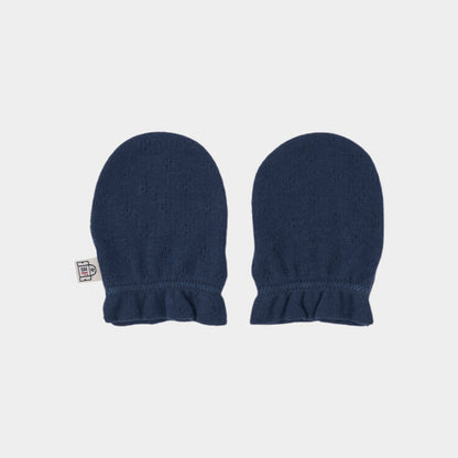 新生児　ミトン（スマイルコットン）ネイビー 【日本アトピー協会推薦品】
