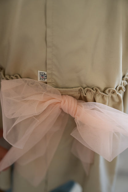 （お食事エプロン）ドレス+収納巾着袋付き　２色