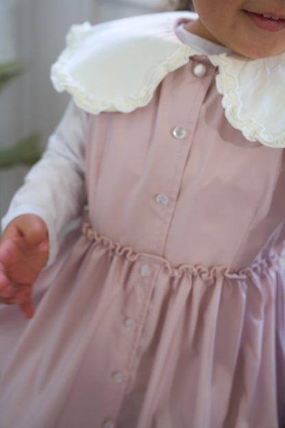 （お食事エプロン）ドレス+収納巾着袋付き　２色