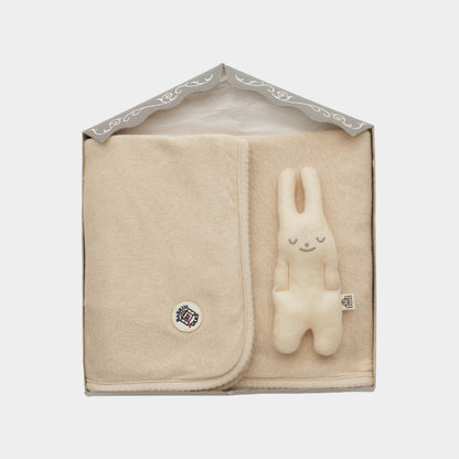 スマイルコットン  おくるみ・にぎにぎ   2点セット（ベージュ）【日本アトピー協会推薦品】