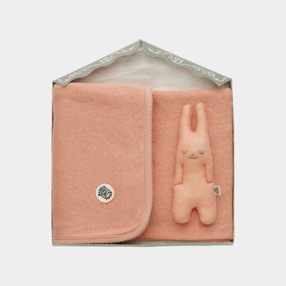 スマイルコットン　おくるみ・にぎにぎ　2点セット（ピンク）【日本アトピー協会推薦品】