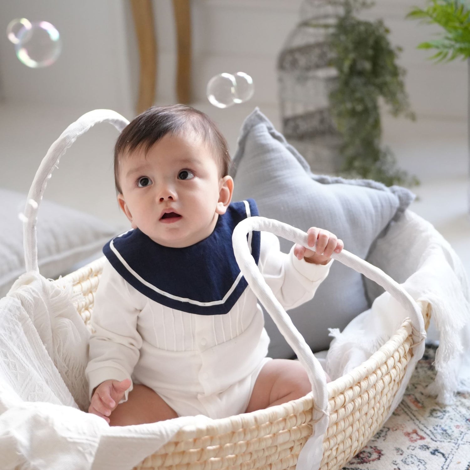 スタイ　綿ワッシャー（ネイビー）【名入れ可能】