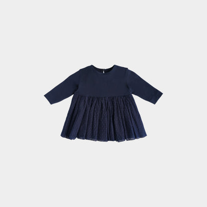 カット×レース　ドッキングワンピース（ネイビー）