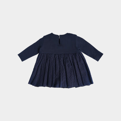 カット×レース　ドッキングワンピース（ネイビー）