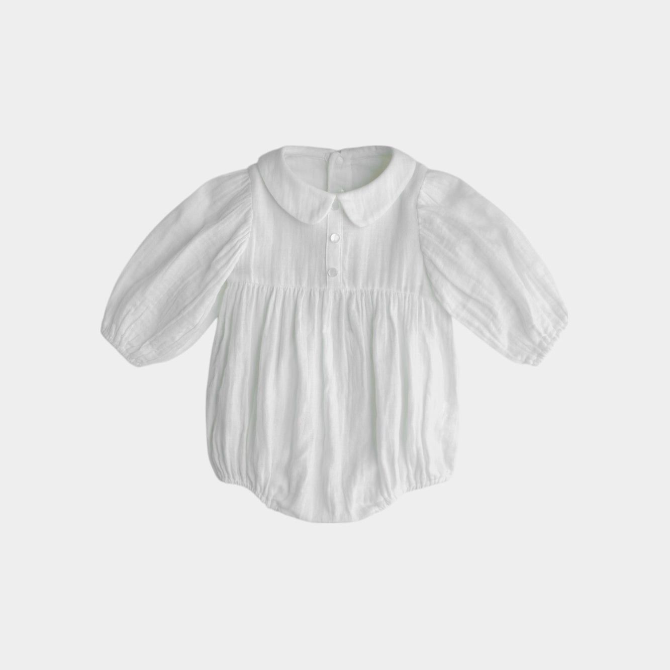 ガーゼワッシャー　ボディスーツ（シロ）｜ベビー服