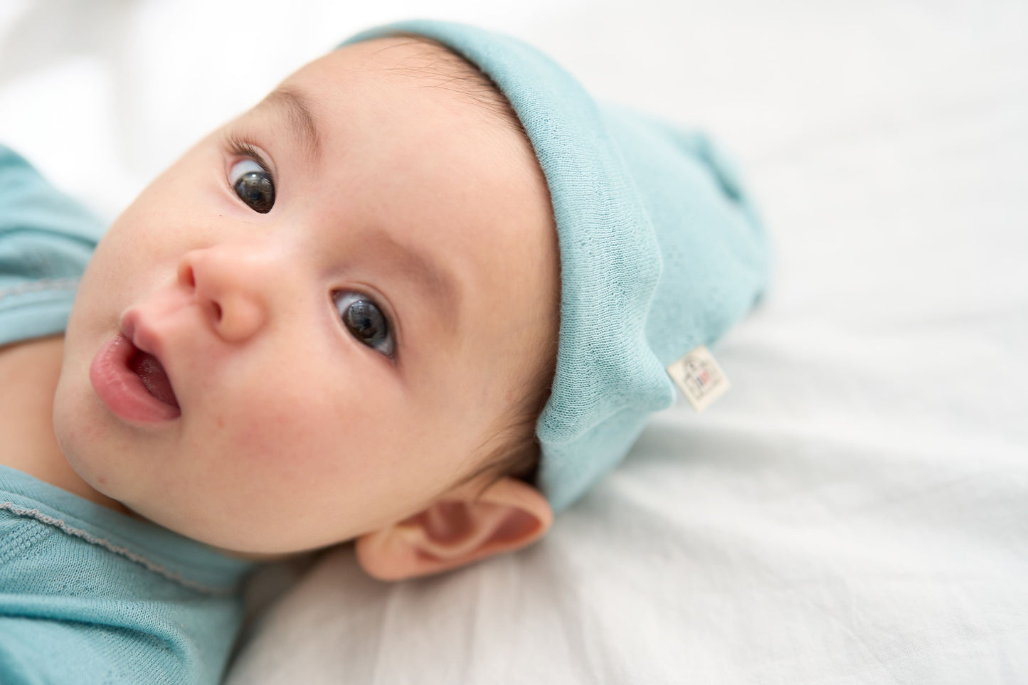 新生児　帽子（スマイルコットン）ブルー