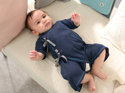 コンビ肌着（スマイルコットン）ネイビー 【日本アトピー協会推薦品】